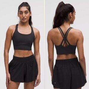 NEW lululemon Energy Longline Bra Medium Support B-D Cups Evolve size M Black
